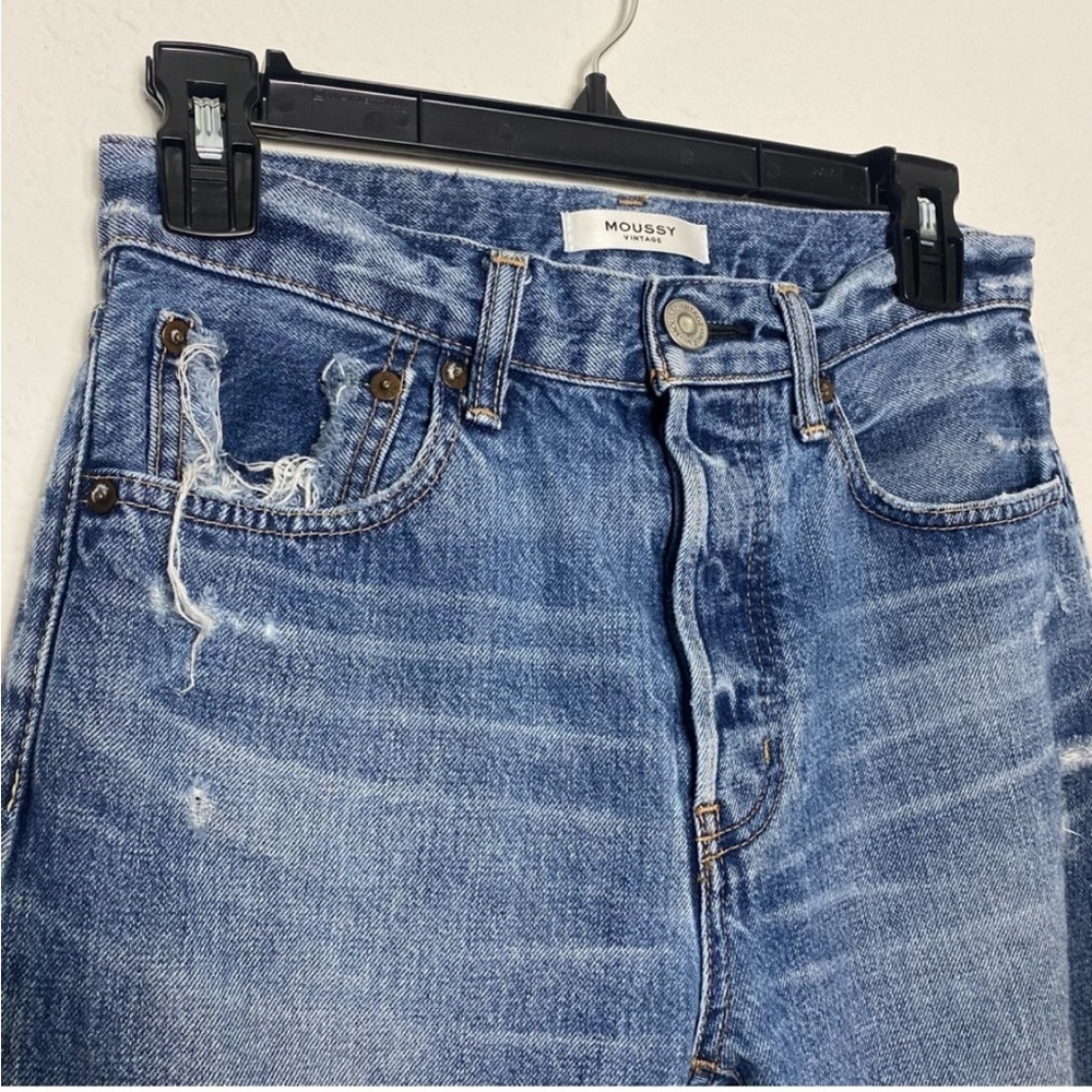 Moussy Vintage MV Latrobe Medium Wash Distressed Jeans - Picture 4 of 11